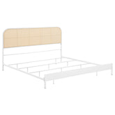 Best Furniture Outlet - Coaster - Amherst Radio Weave Rattan Metal Eastern King Bed White - 360301KE
